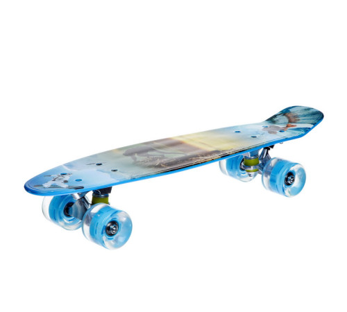 Пенні борд Penny Board круїзер пластиковий з колесами які світяться FISH синій
