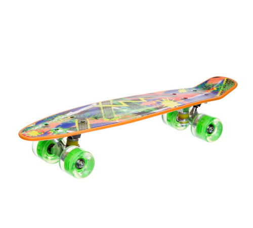 Пенні борд Penny Board круїзер пластиковий з колесами які світяться FISH персиковий