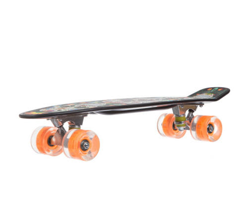 Пенні борд Penny Board круїзер пластиковий з колесами які світяться FISH чорний