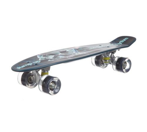 Пенні борд Penny Board круїзер пластиковий з колесами які світяться FISH темно-синій