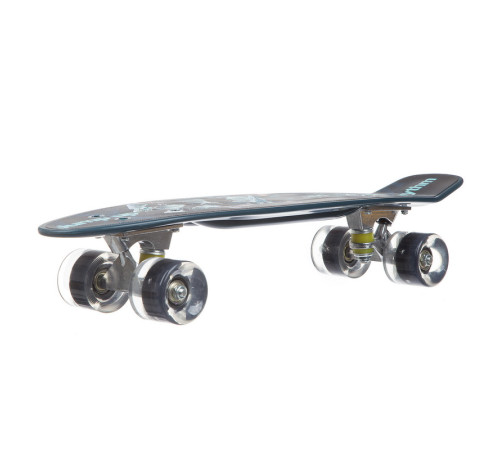 Пенні борд Penny Board круїзер пластиковий з колесами які світяться FISH темно-синій