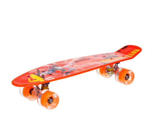 Пенні борд Penny Board круїзер пластиковий з колесами які світяться FISH помаранчевий