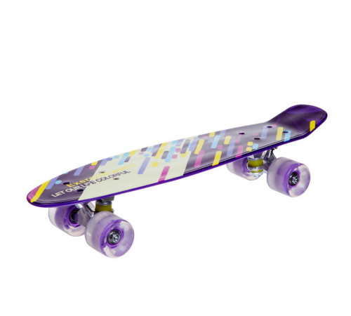Пенні борд Penny Board круїзер пластиковий з колесами які світяться FISH фіолетовий