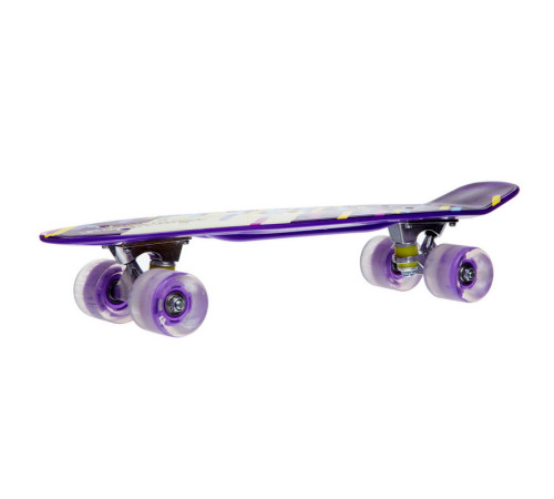 Пенні борд Penny Board круїзер пластиковий з колесами які світяться FISH фіолетовий