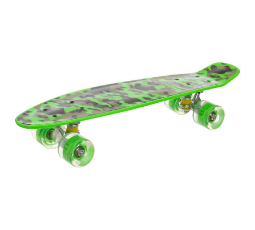 Пенні борд Penny Board круїзер пластиковий з колесами які світяться FISH оливковий