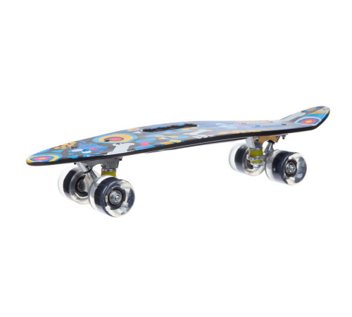 Пенні борд Penny Board круїзер пластиковий з колесами які світяться та ручкою для перенесення 24" SP-Sport синій-чорний