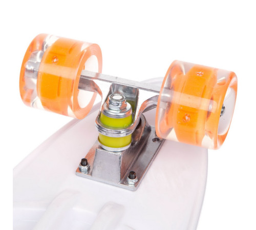 Пенні борд Penny Board круїзер пластиковий з колесами які світяться та ручкою для перенесення 24" SP-Sport чорний-білий