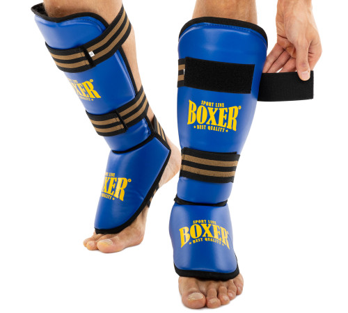 Захист гомілки та стопи Муай Тай, ММА, Кікбоксинг штучна шкіра BOXER NEW M-XL кольори в асортименті