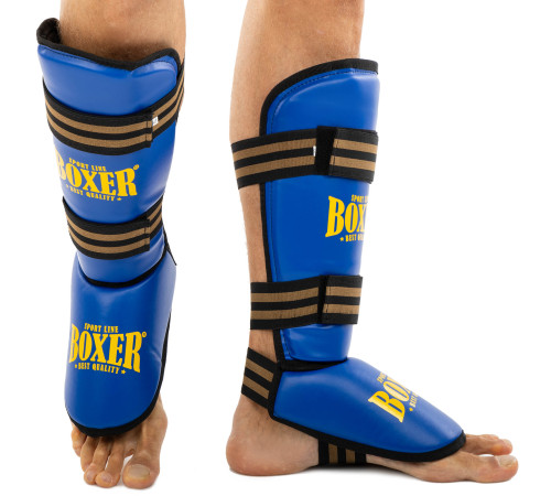 Захист гомілки та стопи Муай Тай, ММА, Кікбоксинг штучна шкіра BOXER NEW M-XL кольори в асортименті