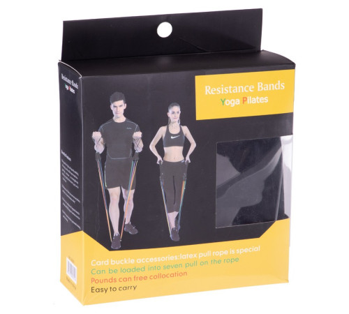 Эспандер многофункциональный для фитнеса 5 жгутов Resistance Band SP-Sport в чехле разноцветный