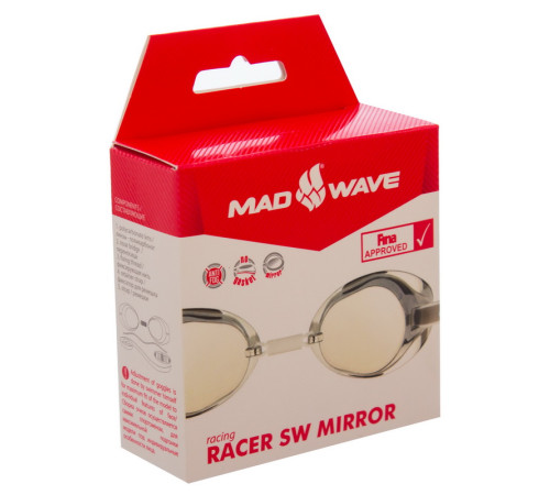 Окуляри для плавання стартові дзеркальні лінзи MadWave RACER SW MIRROR кольори в асортименті