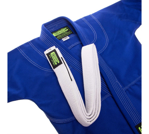 Кімоно для бразильського джиу-джитсу BJJ синє куртка штани та пояс CORE 140-180см синій