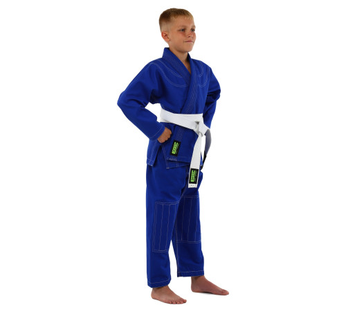 Кімоно для бразильського джиу-джитсу BJJ синє куртка штани та пояс CORE 140-180см синій