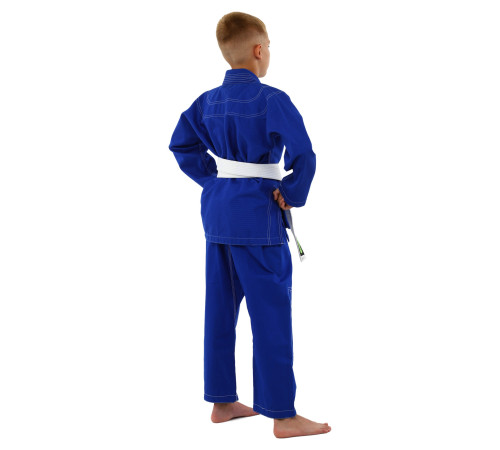 Кімоно для бразильського джиу-джитсу BJJ синє куртка штани та пояс CORE 140-180см синій
