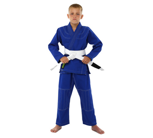 Кімоно для бразильського джиу-джитсу BJJ синє куртка штани та пояс CORE 140-180см синій