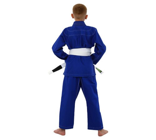 Кімоно для бразильського джиу-джитсу BJJ синє куртка штани та пояс CORE 140-180см синій