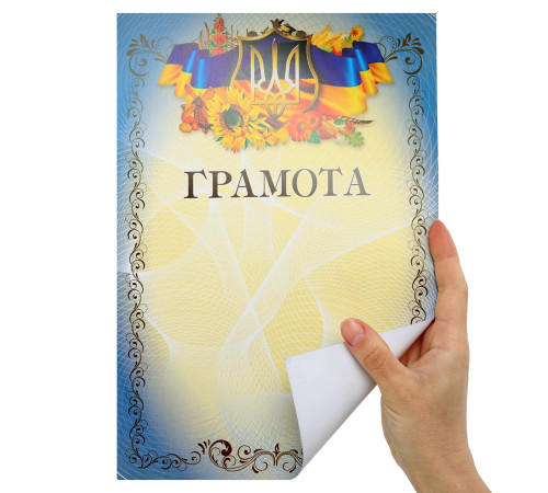 Грамота спортивна A4 з гербом та прапором України 21х29,5см