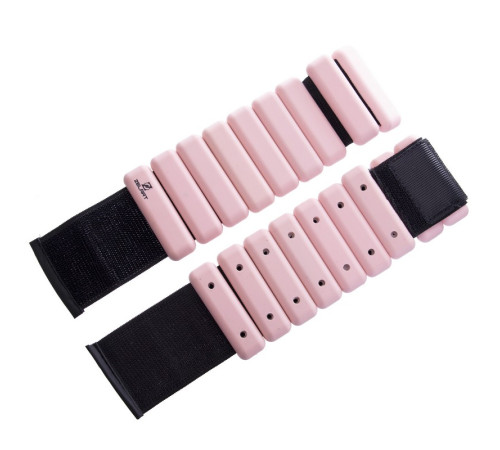 Утяжелители-браслеты для рук и ног с силиконовым покрытием FITNESS BRACELETS 2x0,5кг розовый
