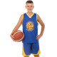 Форма баскетбольна дитяча NBA клуб Golden state warriors 30 S-2XL синій-жовтий