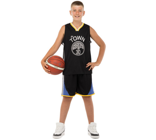 Форма баскетбольна дитяча NBA клуб Golden state warriors 30 S-2XL чорний-жовтий