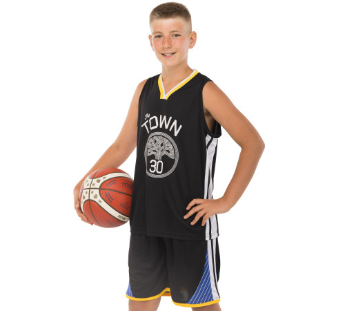 Форма баскетбольна дитяча NBA клуб Golden state warriors 30 S-2XL чорний-жовтий