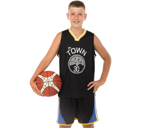 Форма баскетбольна дитяча NBA клуб Golden state warriors 30 S-2XL чорний-жовтий