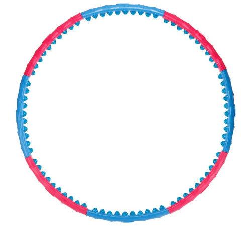 Обруч для схуднення масажний розбірний Хула Хуп Hula Hoop SUPER WIDE 8 секцій рожевий-блакитний