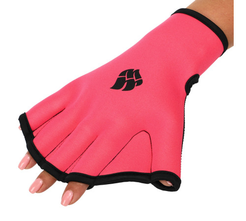 Акваперчатки для аквафітнесу Aquafitness gloves MadWave S-L рожевий-чорний
