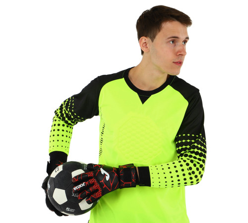 Рукавиці воротарські професійні із захистом пальців Joma GK-PRO розмір 7-12 чорний-червоний
