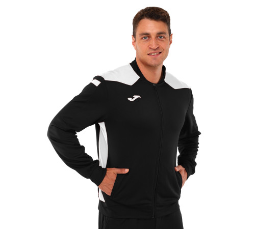 Костюм спортивний кофта на блискавці та штани Joma CHAMPIONSHIP VI 6XS-2XL чорний-білий