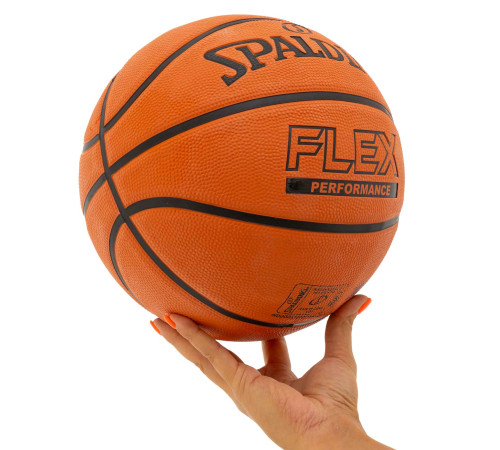 Мяч баскетбольный резиновый SPALDING FLEX размер 7 оранжевый
