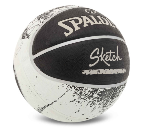 Мяч баскетбольный резиновый SPALDING SKETCH размер 7 черный