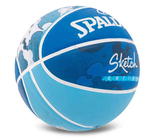 Мяч баскетбольный резиновый SPALDING SKETCH DRIBBLE размер 7 синий