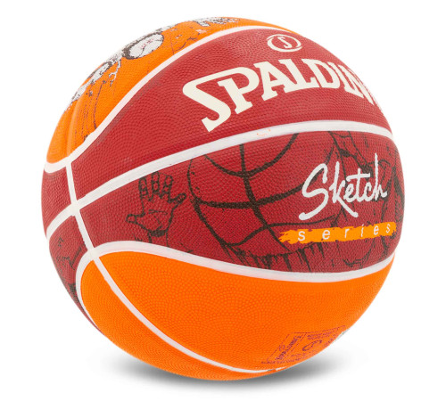Мяч баскетбольный резиновый SPALDING SKETCH CRACK размер 7 красный