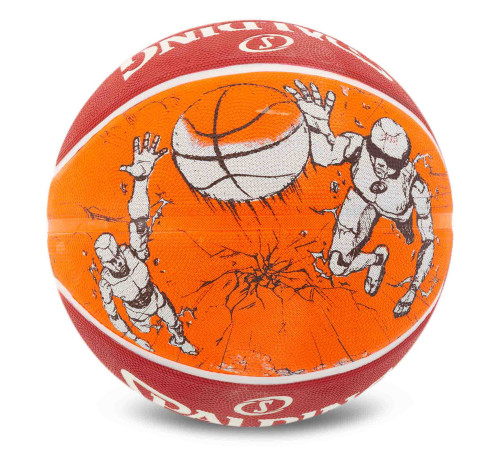 Мяч баскетбольный резиновый SPALDING SKETCH CRACK размер 7 красный