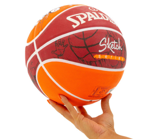 Мяч баскетбольный резиновый SPALDING SKETCH CRACK размер 7 красный