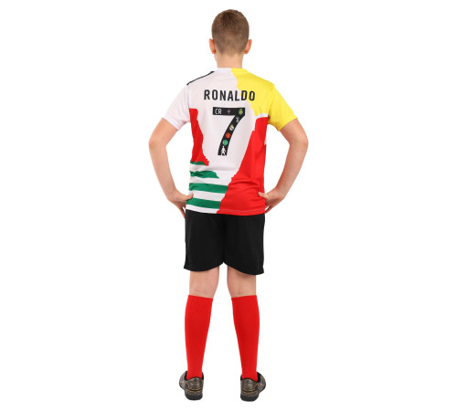 Форма футбольна дитяча RONALDO 7 SP-Sport 20-30 білий-чорний