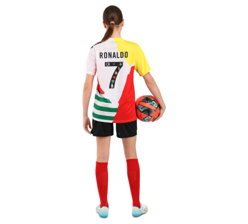 Форма футбольна дитяча RONALDO 7 SP-Sport 20-30 білий-чорний