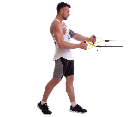 Тренажер для плавания с ручками для тренировки гребка MadWave ROWER TRAINER DRY длина 1,2м цвета в ассортименте