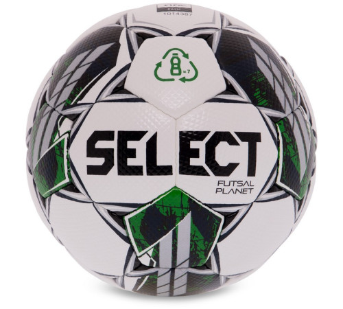 М'яч для футзалу SELECT FUTSAL PLANET V22 №4 білий-зелений