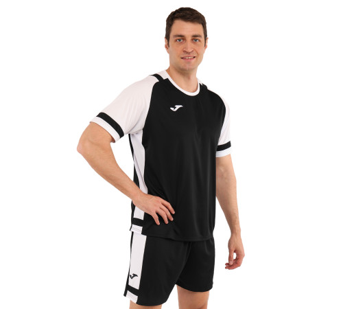 Форма футбольна комплект футболка та шорти Joma LIDER 4XS-2XL чорний-білий