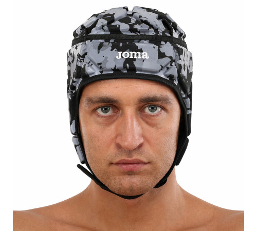 Шолом захисний м'який для гри в регбі Joma PROTECT M-L чорний-сірий
