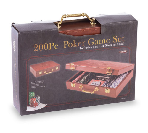 Набір для покеру в кейсі з екошкіри Poker game set SP-Sport 200 фішок