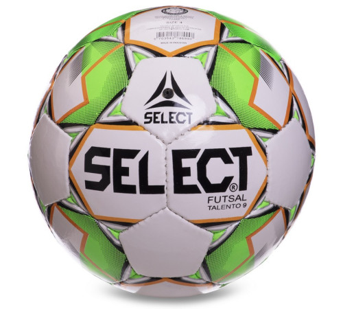 Мяч футзальный SELECT TALENTO 9 №4 PU белый-зеленый