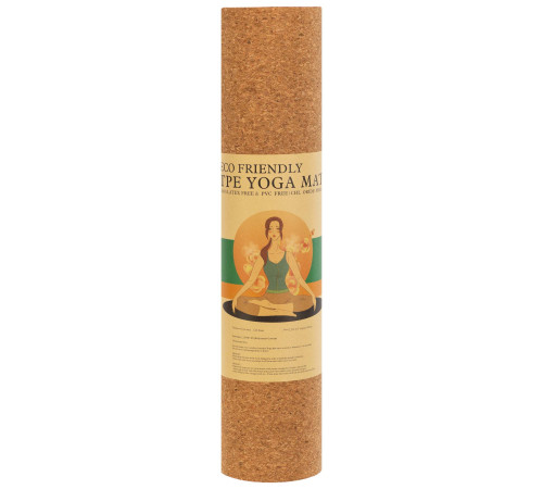 Килимок для йоги Пробковий каучуковий двошаровий Yoga mat SP-Sport 183x61x0,6см кольори в асортименті