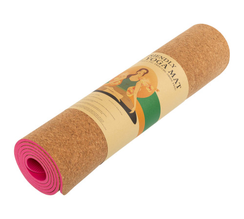 Килимок для йоги Пробковий каучуковий двошаровий Yoga mat SP-Sport 183x61x0,6см кольори в асортименті