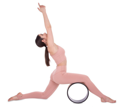 Колесо для йоги коркове SP-Sport Fit Wheel Yoga чорний-коричневий
