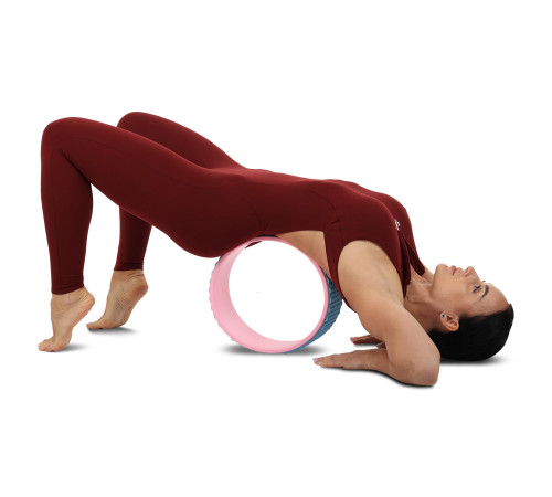 Колесо для йоги масажне SP-Sport Fit Wheel Yoga блакитний-рожевий