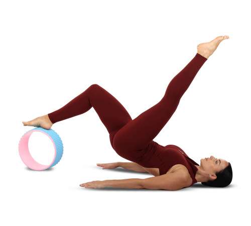 Колесо для йоги масажне SP-Sport Fit Wheel Yoga блакитний-рожевий