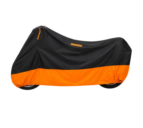 Чехол для мотоцикла моточехол защита от пыли влаги и УФ-лучей SP-Sport M-3XL черный-оранжевый